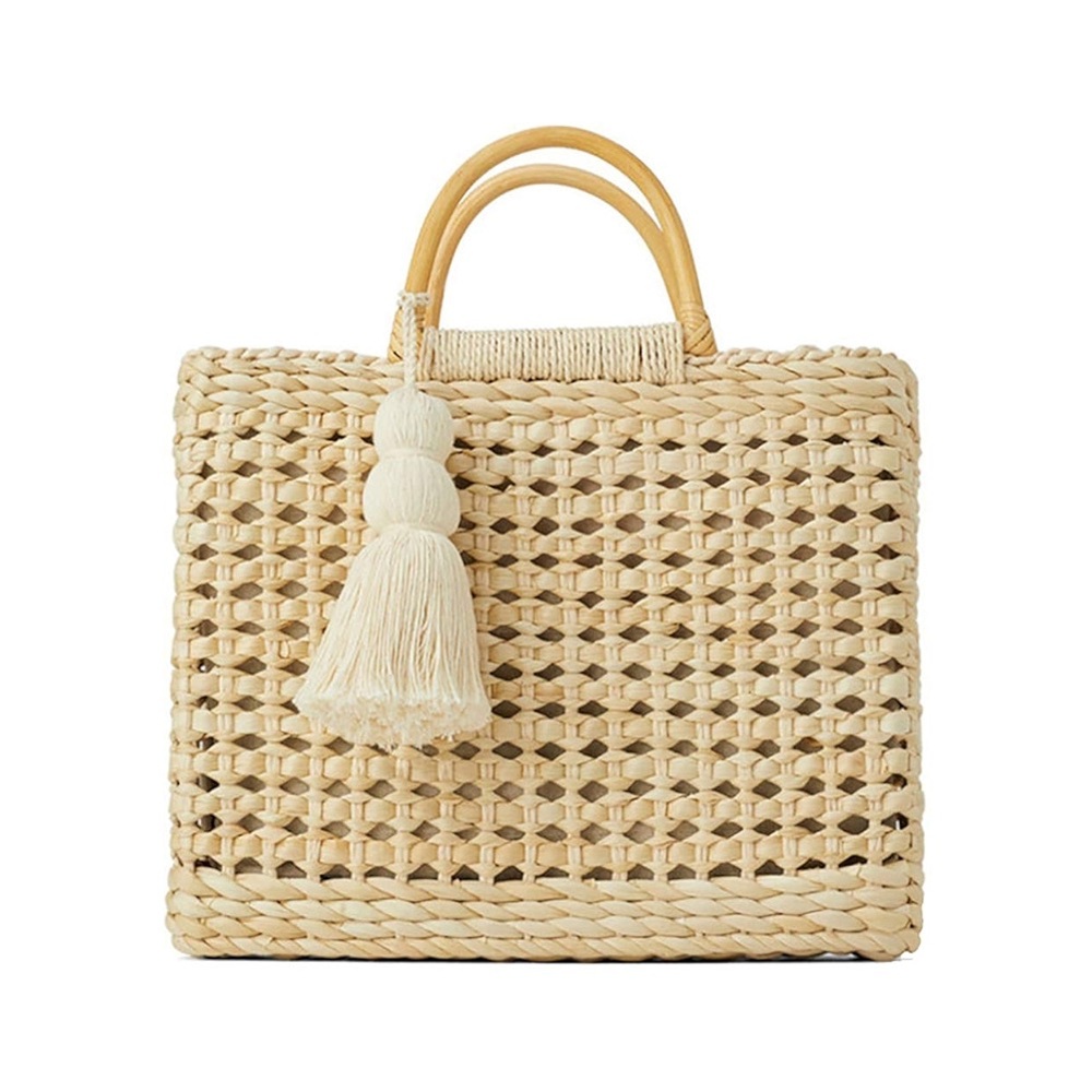 Zara Cream Woven Tote Bag